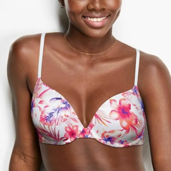 PINK By Victoria's Secret Floral Everyday Lightly Lined Bra In Floral Fun, 32D - Picture 1 of 8